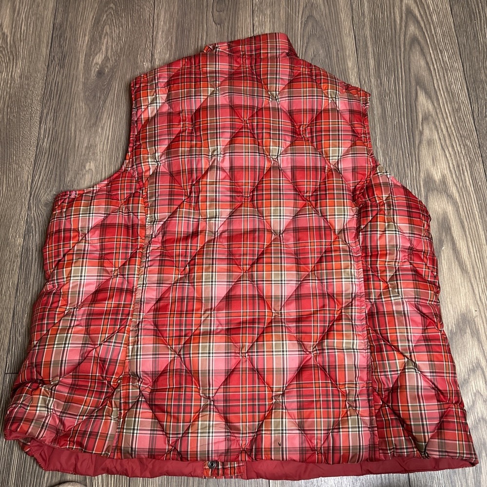 LANDS'END Women's 1X Goose Down Puffer Quilted Vest Multicolor Plaid - Picture 3 of 6